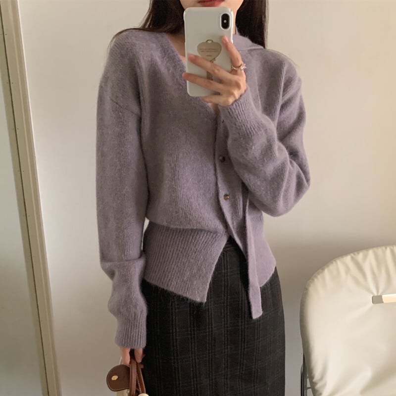 【outer】Vネックニットカーデ　M27492