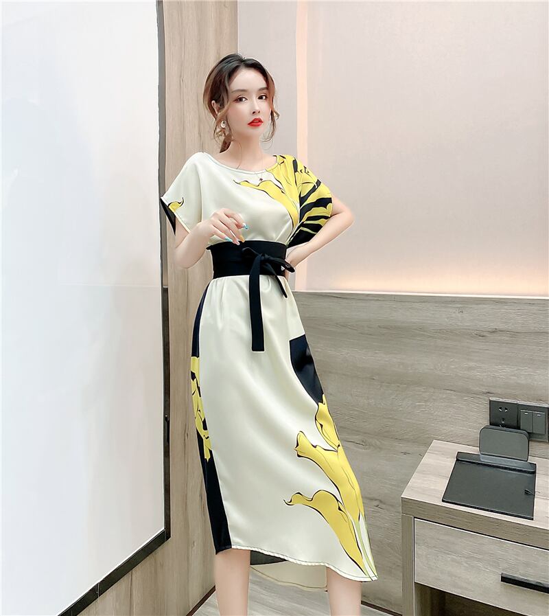 【dress】オシャレ度満点〜!気質満点レトロ切り替えフェミニンフランス風プリントワンピース G6408