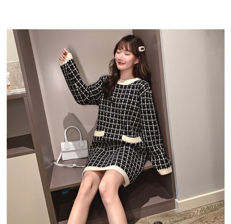 【dress】韓流スタイル シンプル気質満点エレガントルーズニットワンピース G1996