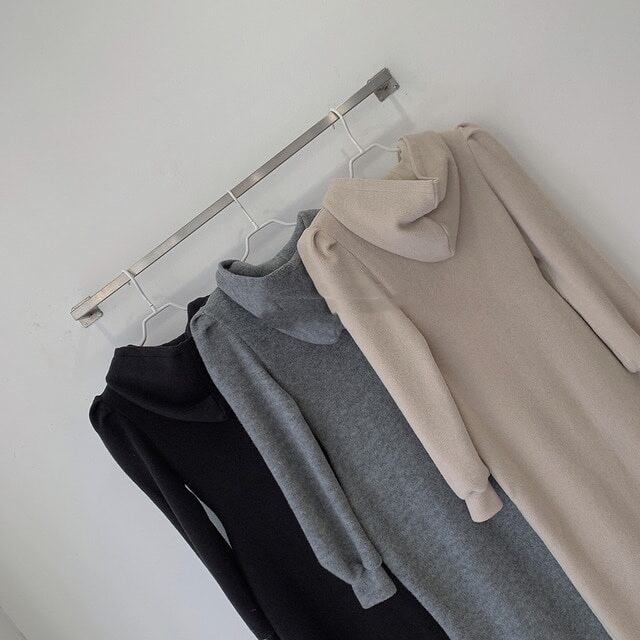 【dress】好感度満載！気質満点体型カバー着痩せパフスリーブワンピース G10915