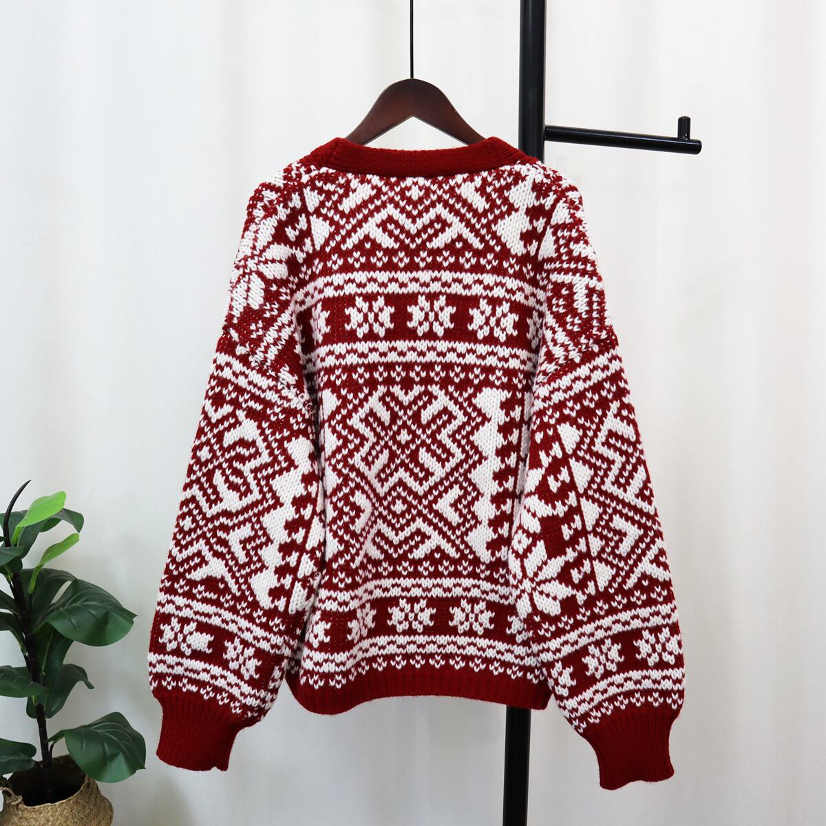 【outer】Vネックニットカーデ　M18420