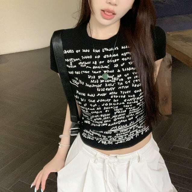 【tops】プリントTシャツ　M24619