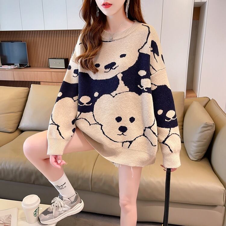 【tops】クルーネックニットセーター　M18632