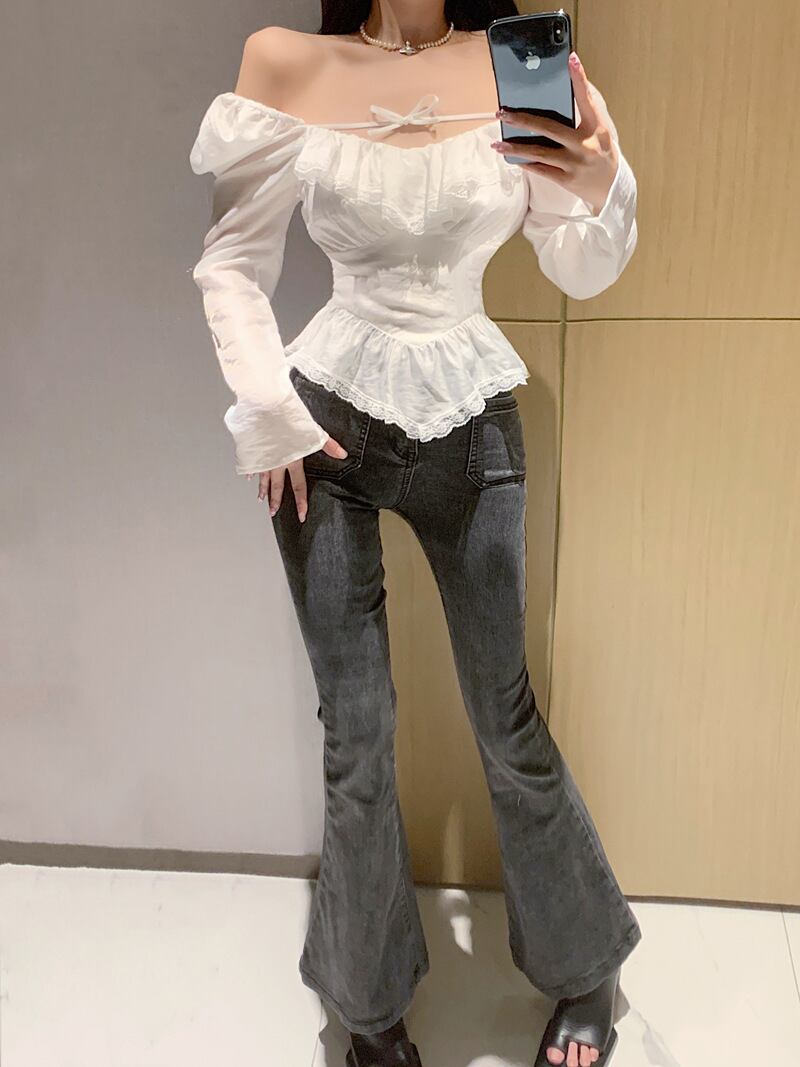 【tops】レースシャツトップス　M28793
