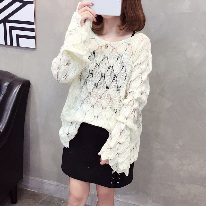 【tops】カットワークニットセーター　M18155