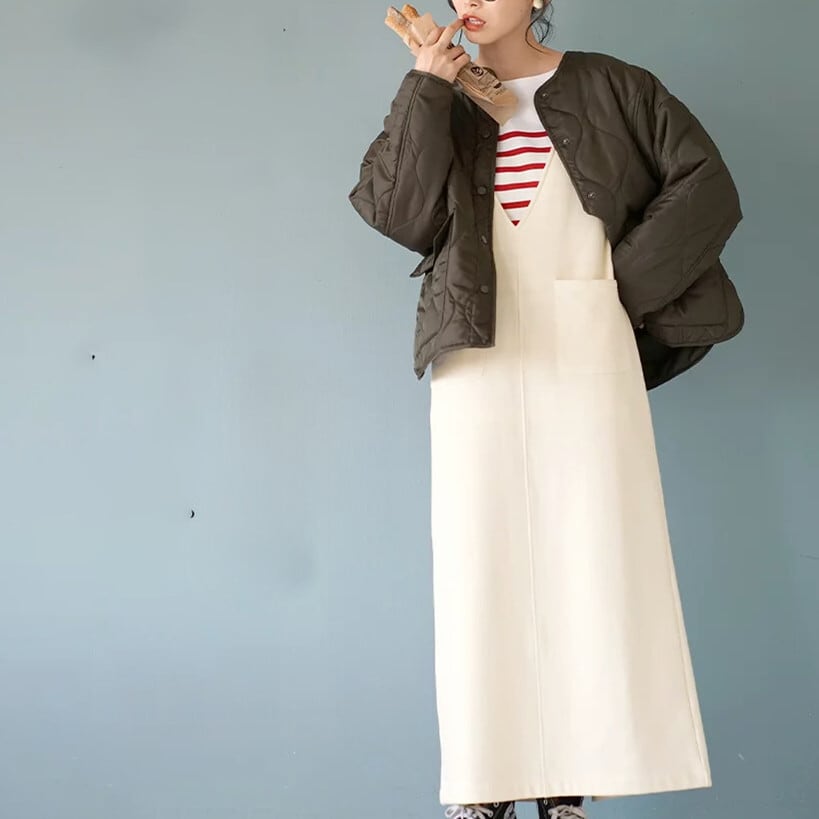 【dress】Vネックベストワンピース　M28037