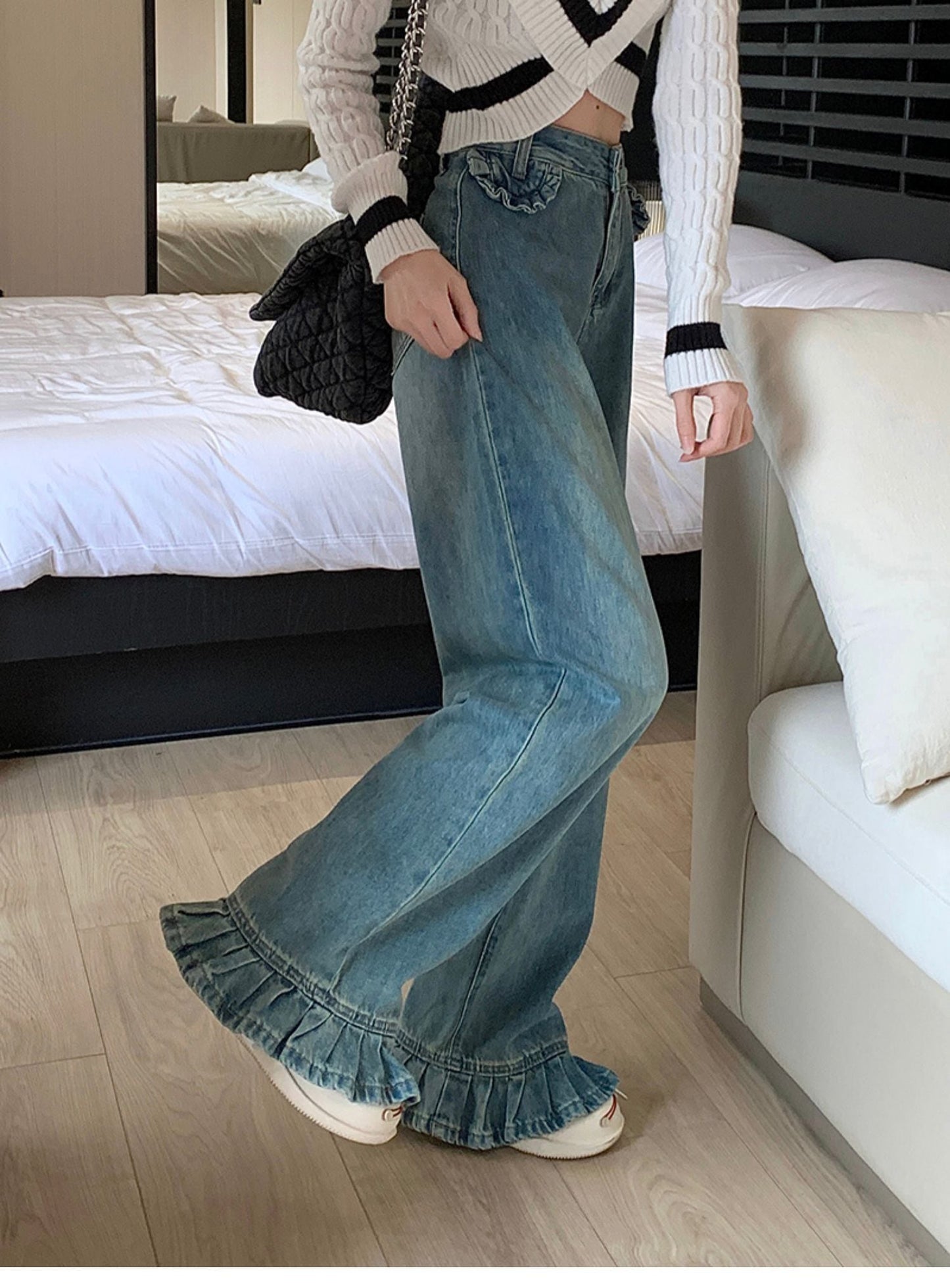 【bottoms】デニムガウチョパンツG20345