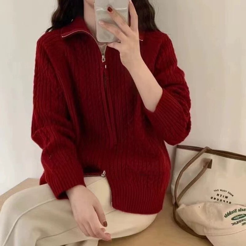 【outer】Wジップニットカーデ　M25945