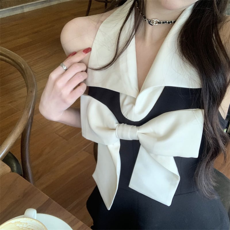 【tops】リボン付きトップス　M24676