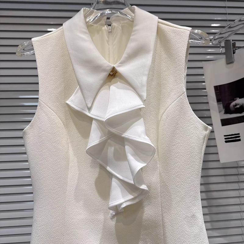 【dress】3色展開ベストワンピース Q7890