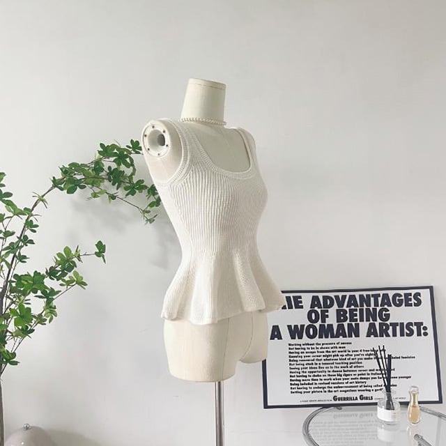 【tops】ペプラムタンクトップF7084