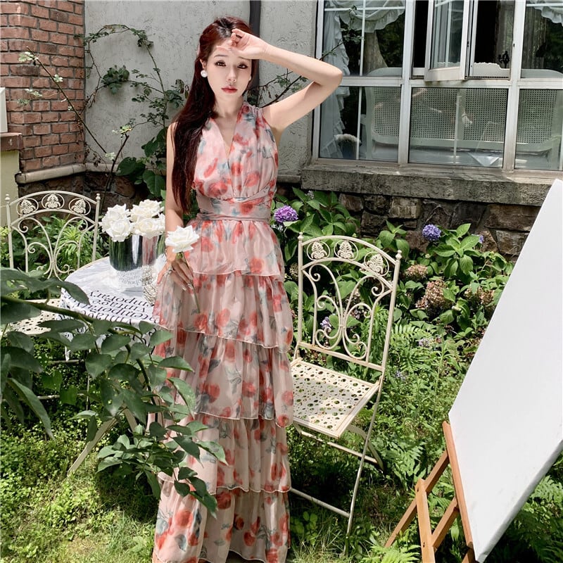 【dress】プリントワンピース　M25292