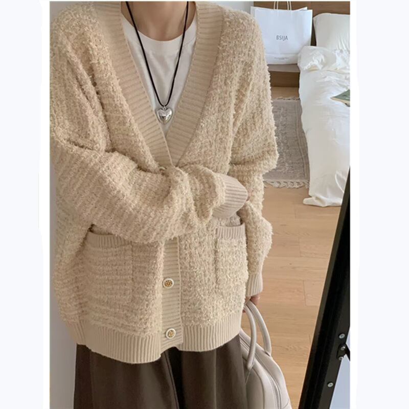 【outer】Vネックニットカーデ　M18493