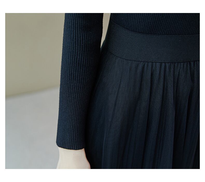 【dress】ファッション!気質満点レトロ合わせやすいエレガント長袖ニットワンピース G3537