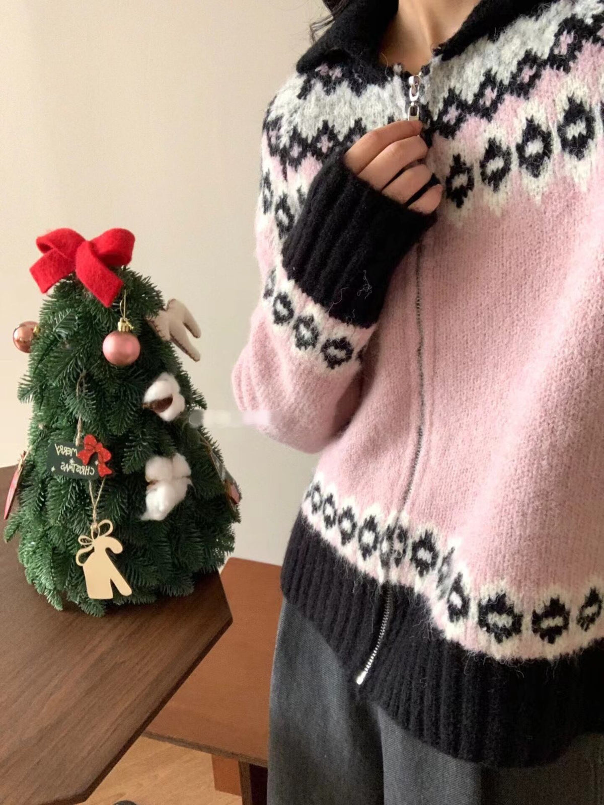 【outer】ファスナーニットカーデ　M27117