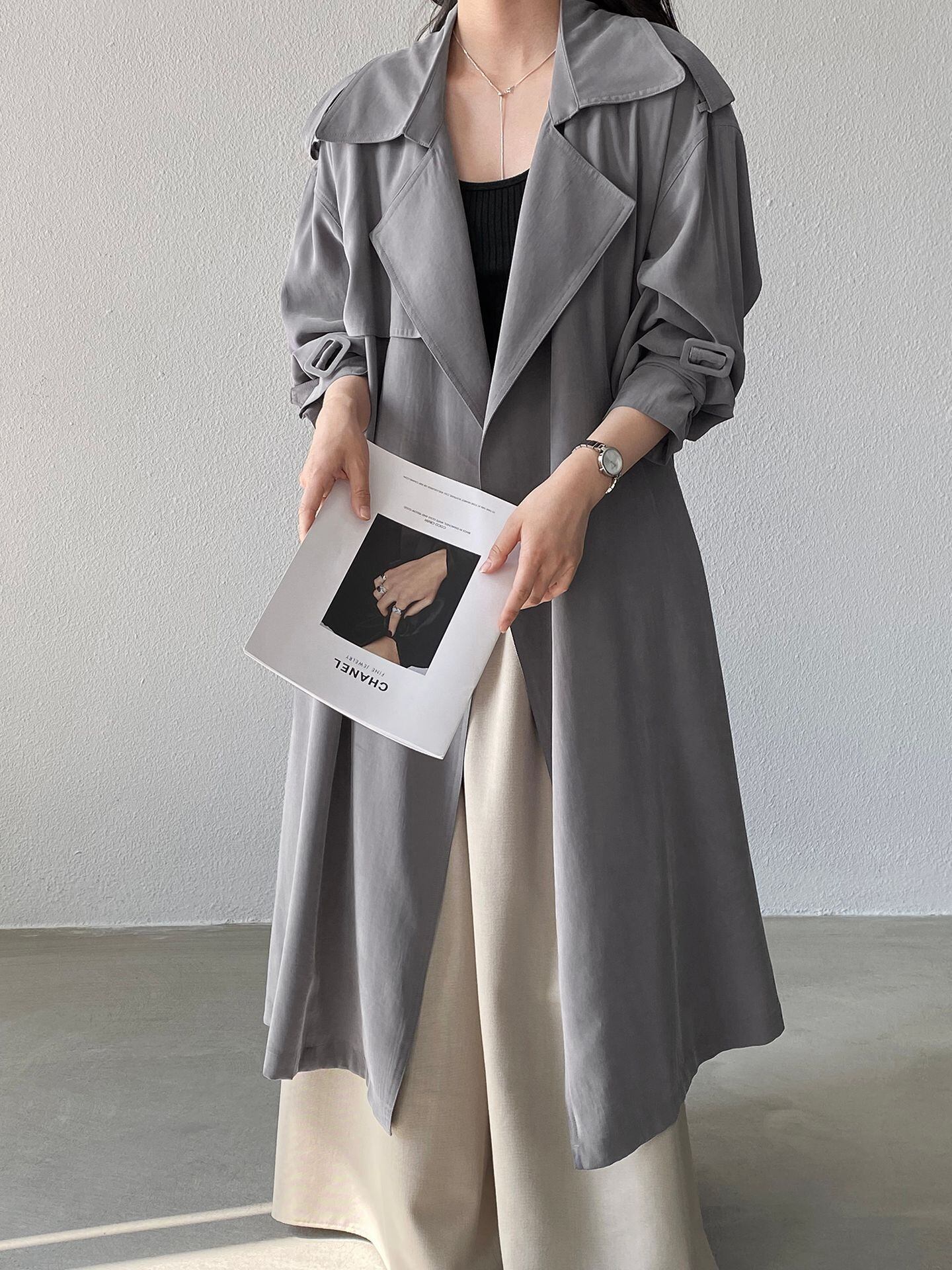 【outer】ロングトレンチコート Q8280