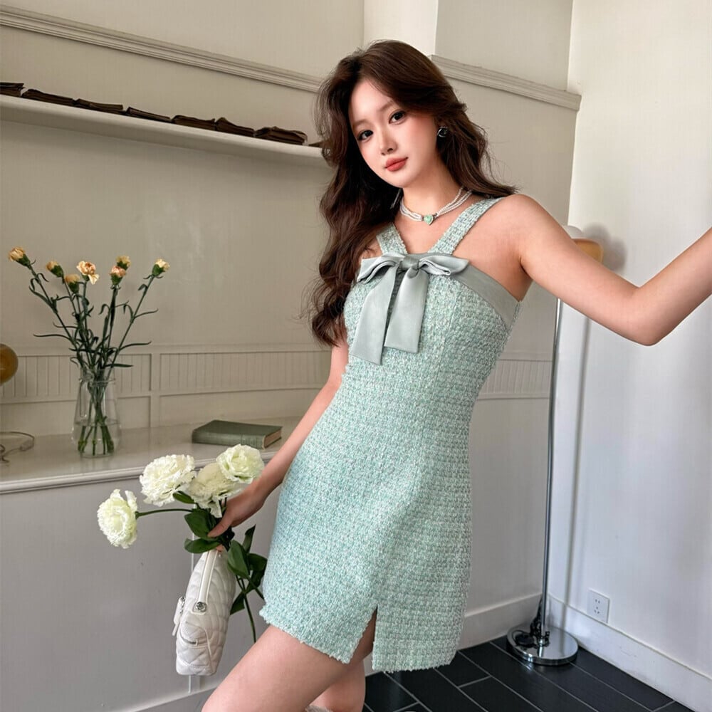 【dress】リボンツイードミニワンピース　N3550