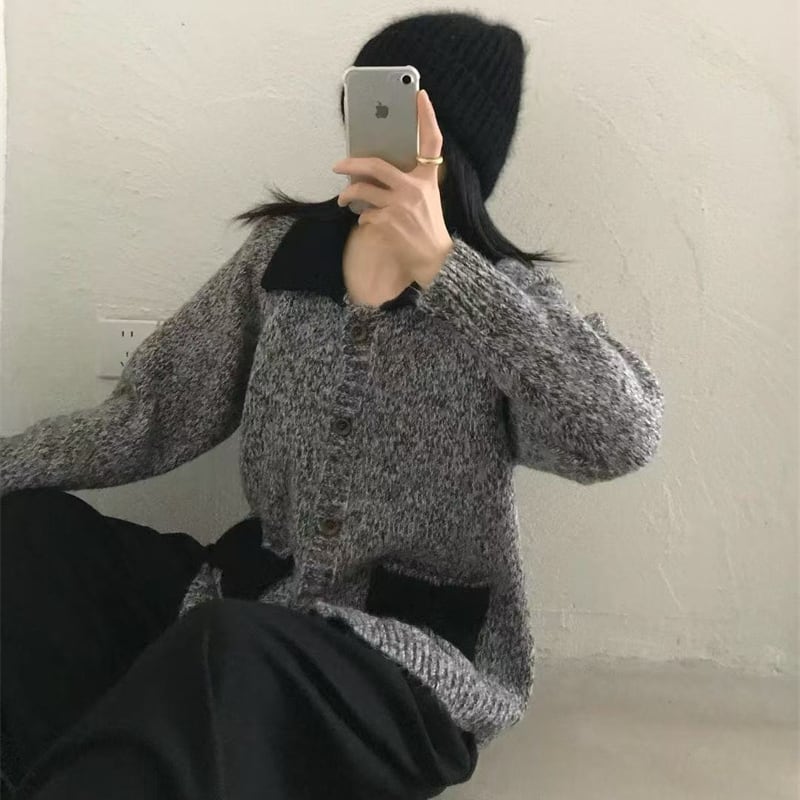 【outer】ニットカーディガン Q6998
