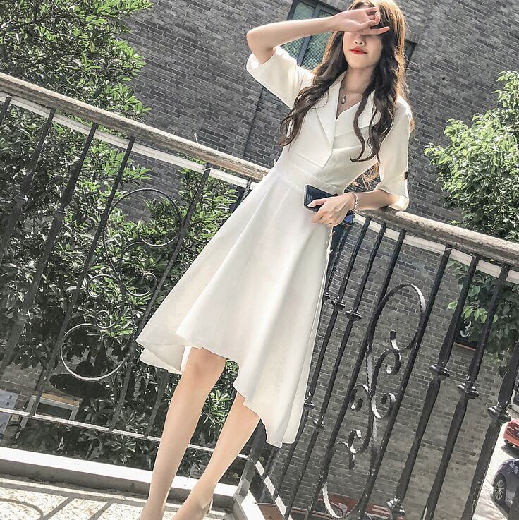 【dress】シンプル気質満点ファッションスウィート不規則着痩せワンピース G0176