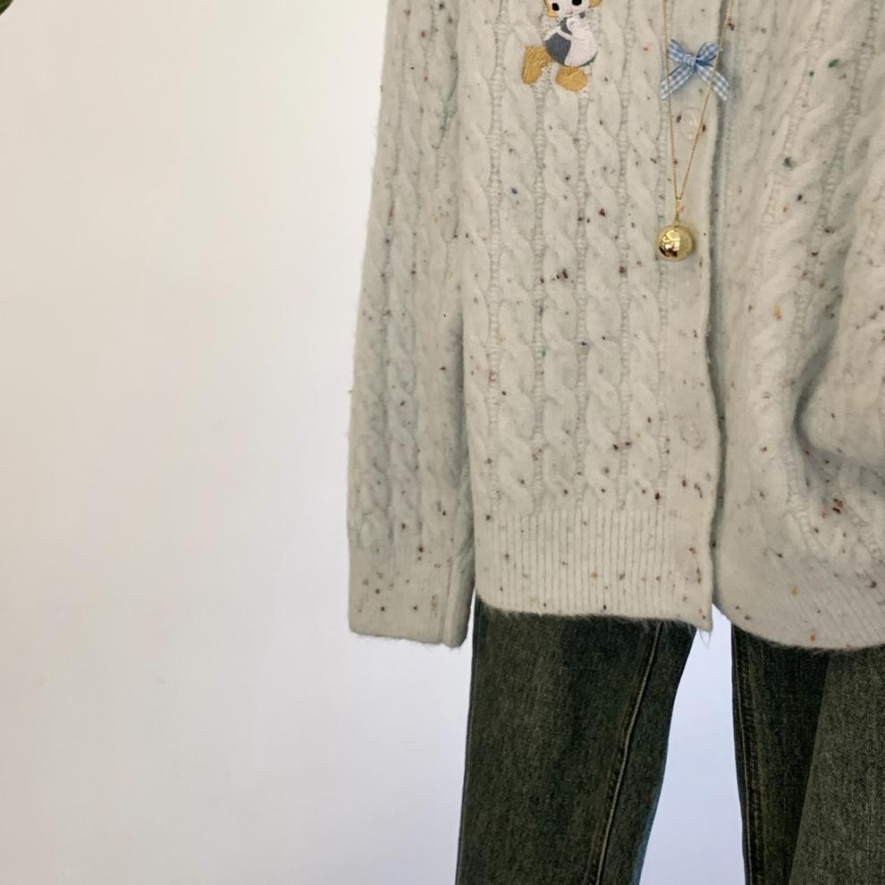 【outer】刺繍ニットカーデ　M29261