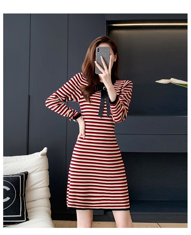 【dress】ボーダー柄ワンピース　M25482