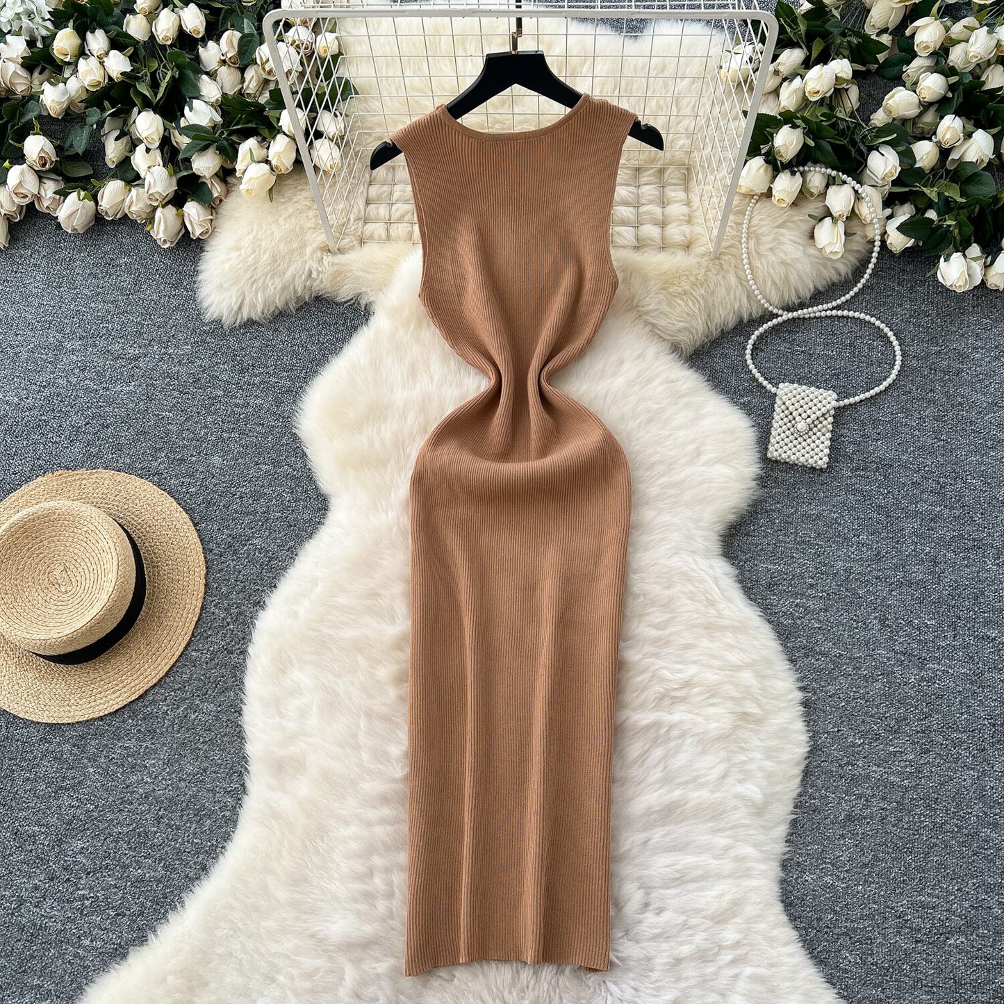 【dress】ノースリーブニットワンピース　M29709