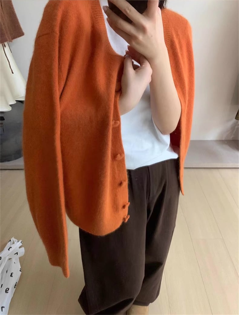 【outer】クルーネックニットカーデ　M25853
