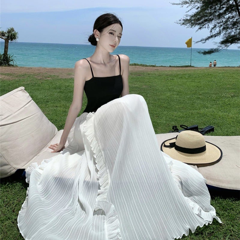 【dress】フリル切り替えワンピース　M24200
