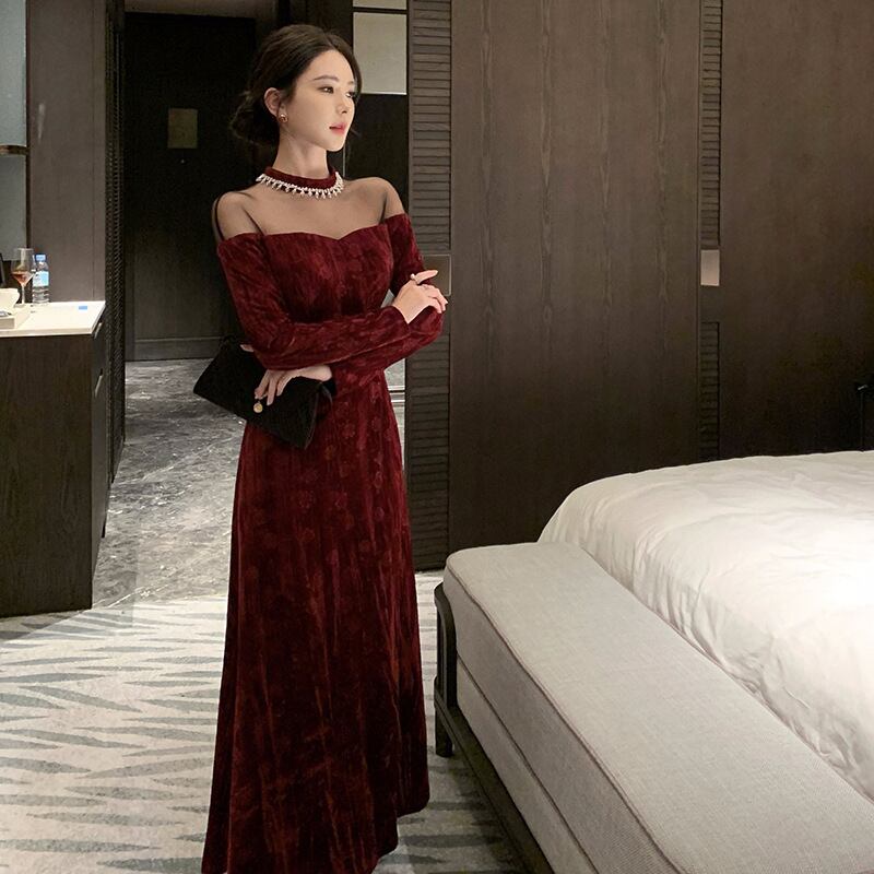 【dress】ビジュードッキングデートワンピース　M28156