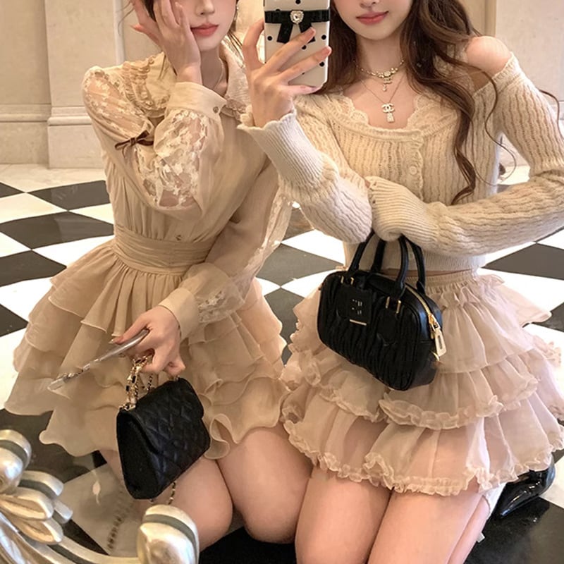 【dress】レースドッキングデートワンピース　M28492
