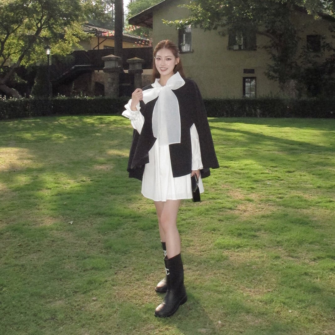 【dress】ビッグリボンシャツワンピース　N3412