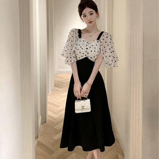 【dress】メッシュ切り替えワンピース G20254