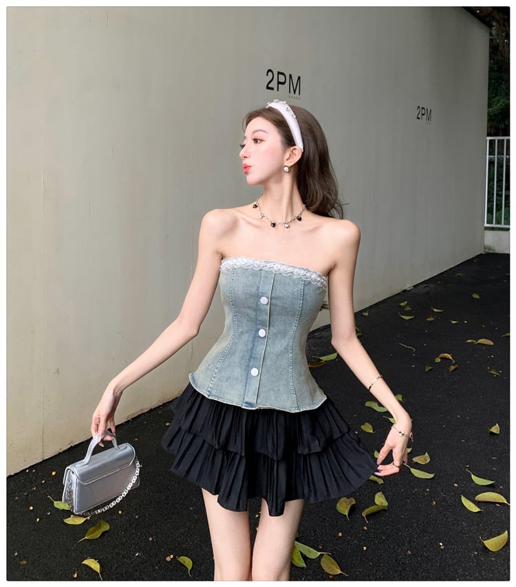 【tops】デニムベアトップ　M24438