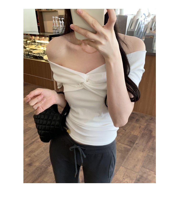 【tops】ボートネックTシャツ　M24877