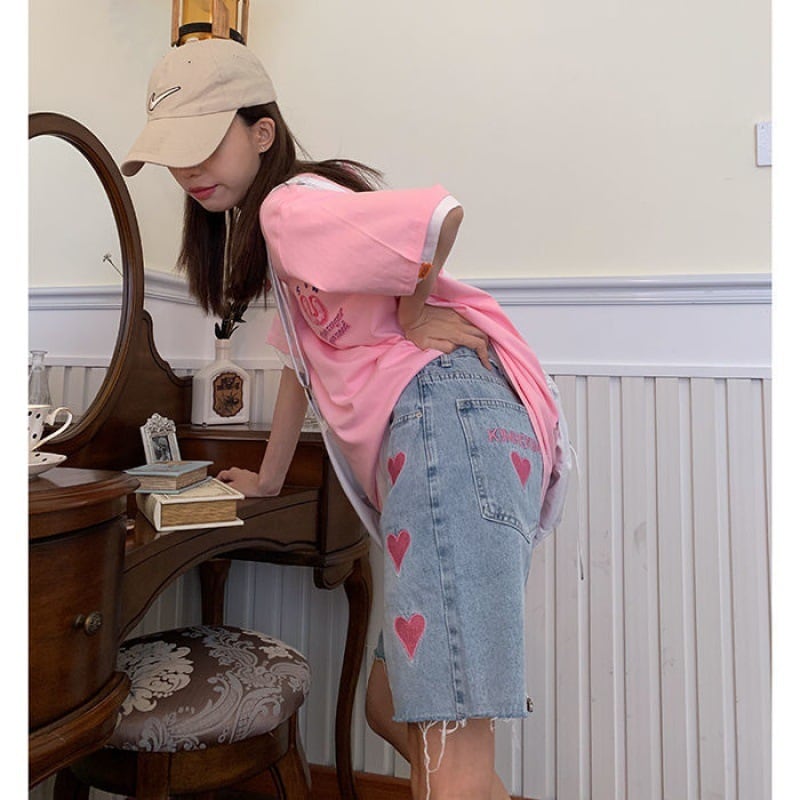 【bottoms】ハートデニムショートパンツG21294