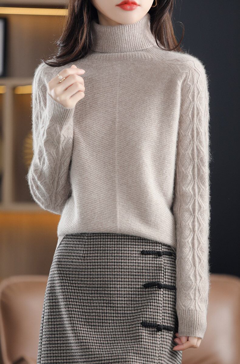 【tops】ハイネックニットプルオーバー　M19149