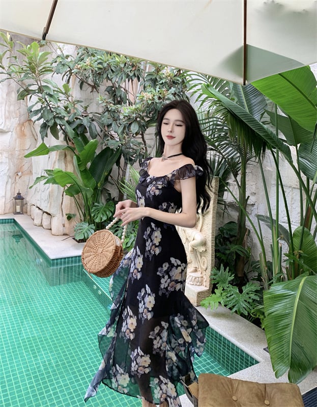 【dress】花柄キャミワンピース　M25306