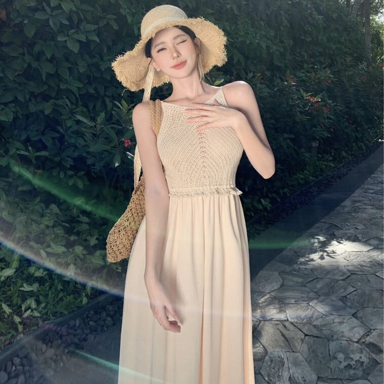 【dress】ニット切り替えワンピース　M24762