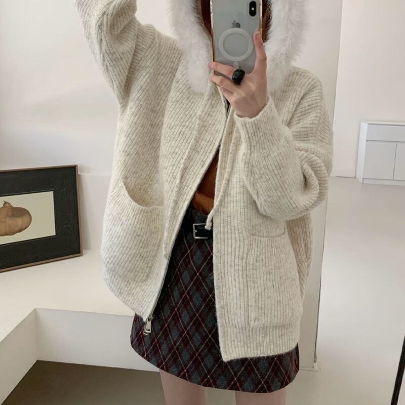 【outer】Wジップニットカーディガン Q6994