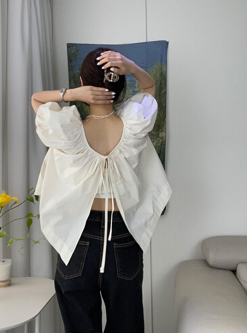 【tops】パフスリーブ ブラウスG20481