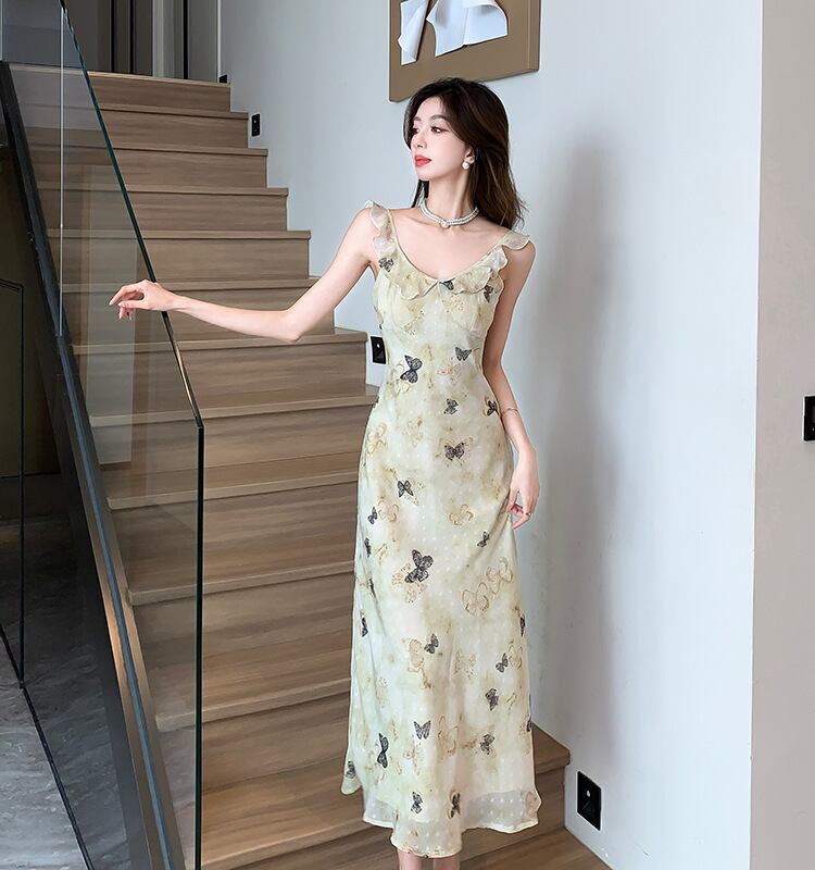 【dress】VネックプリントキャミワンピースG20647