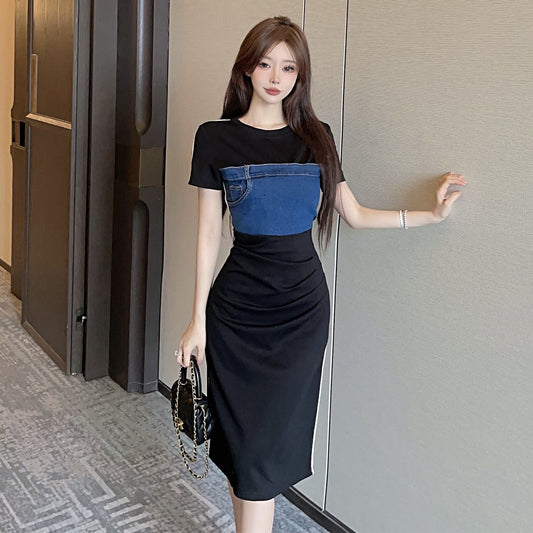 【dress】切り替えデニムワンピース G21387