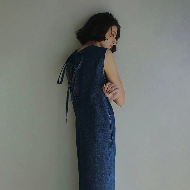【dress】ノースリーブデニムワンピース　M29970