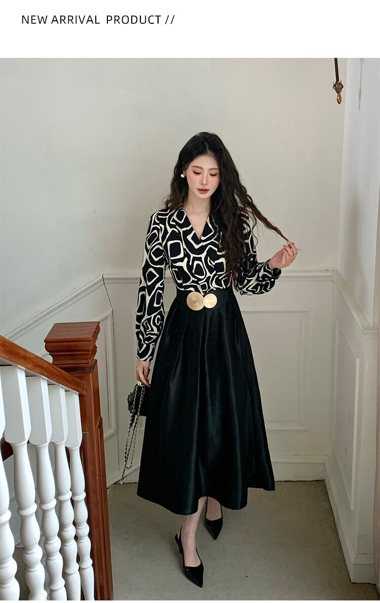 【dress】OL、通勤切り替えシャツワンピース　M29614