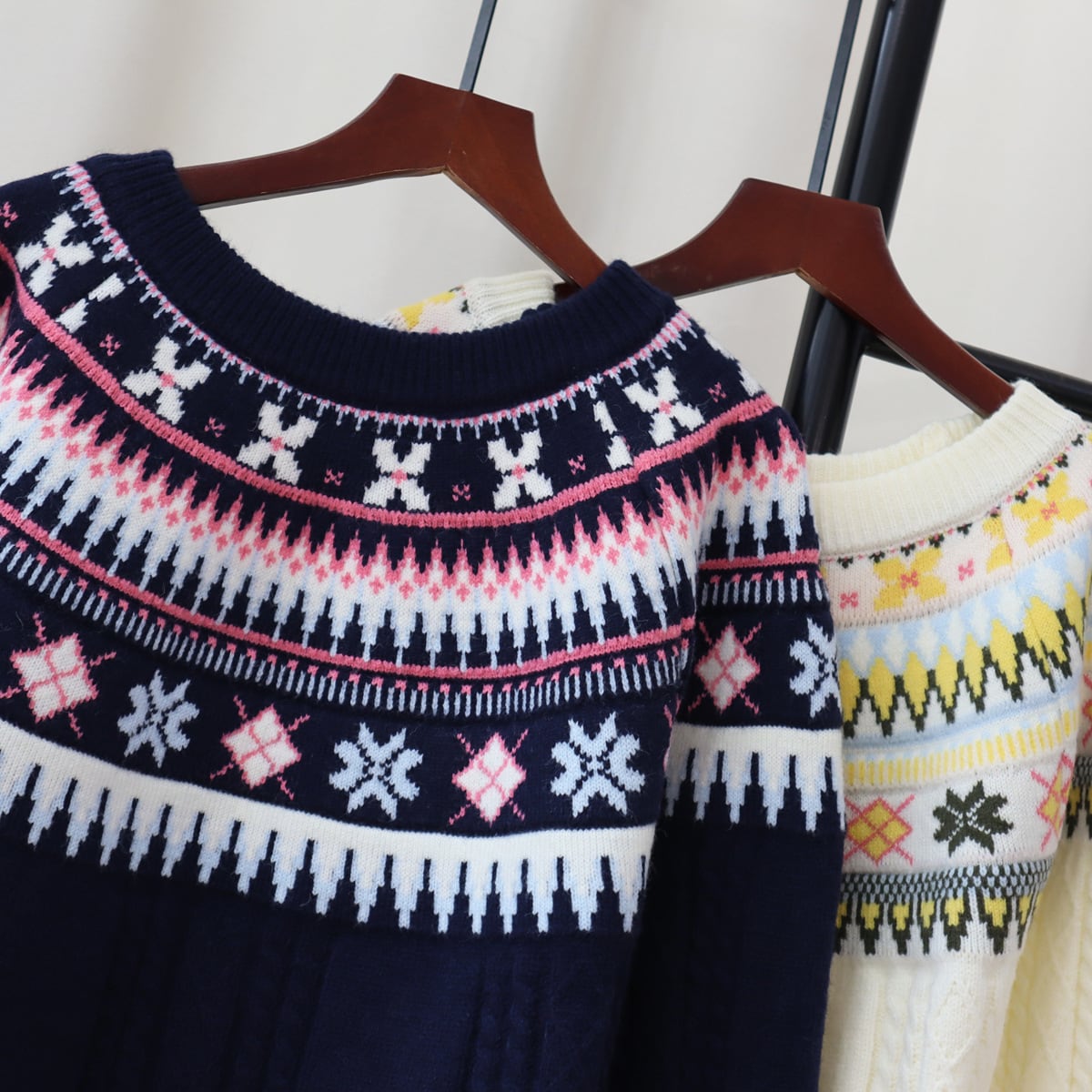 【tops】ジャカードニットセーター　M28757