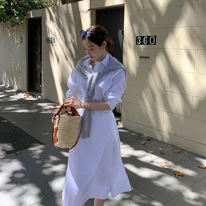 【dress】ウエストカットシャツワンピース G20859