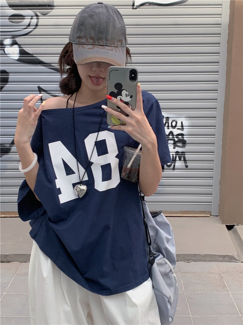 【tops】プリントTシャツ　M25173