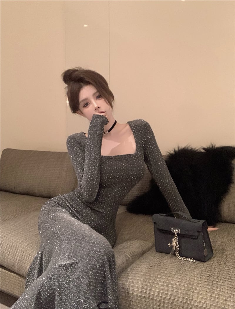 【dress】ビジューマーメイドワンピース　M26179