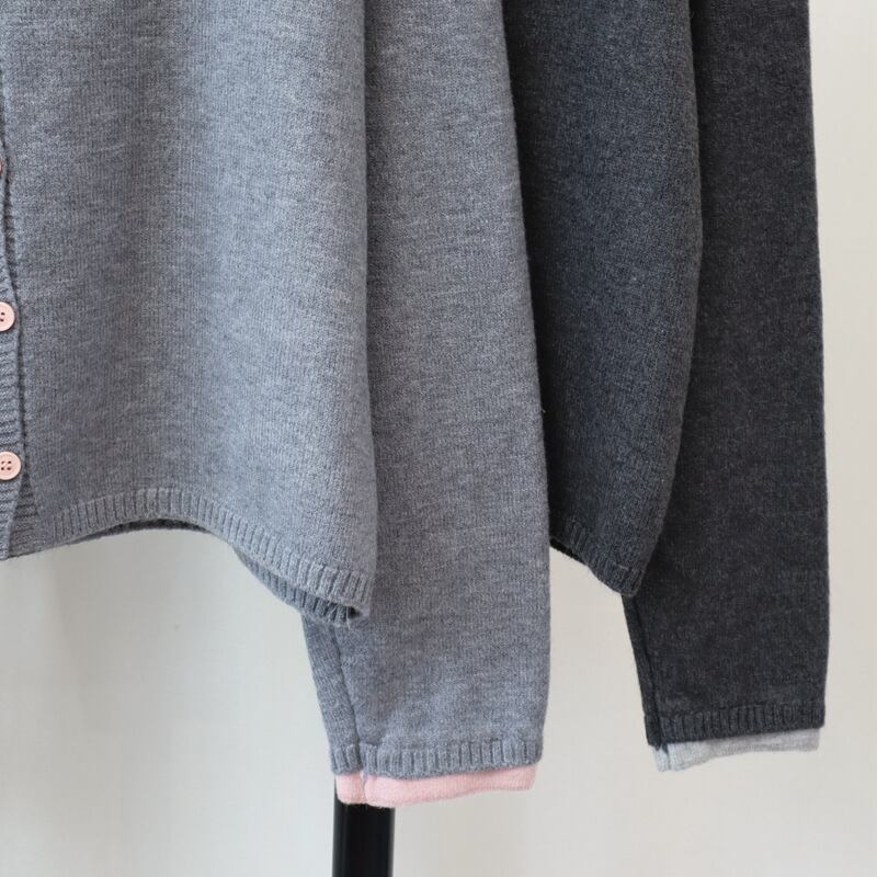 【outer】配色切り替えニットカーデ　M28598