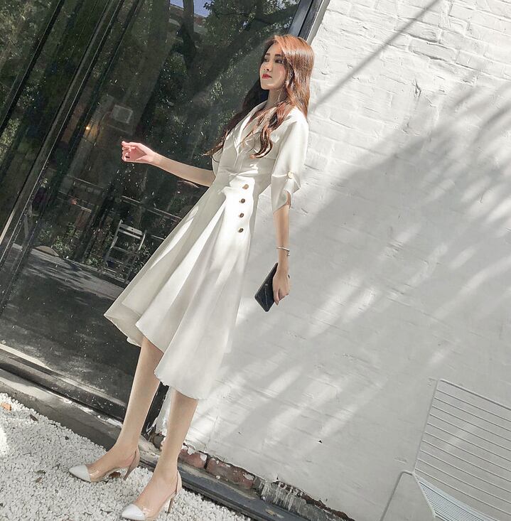 【dress】シンプル気質満点ファッションスウィート不規則着痩せワンピース G0176
